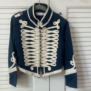Stella McCartney Kids Navy Military Style Jacket with White Accents
